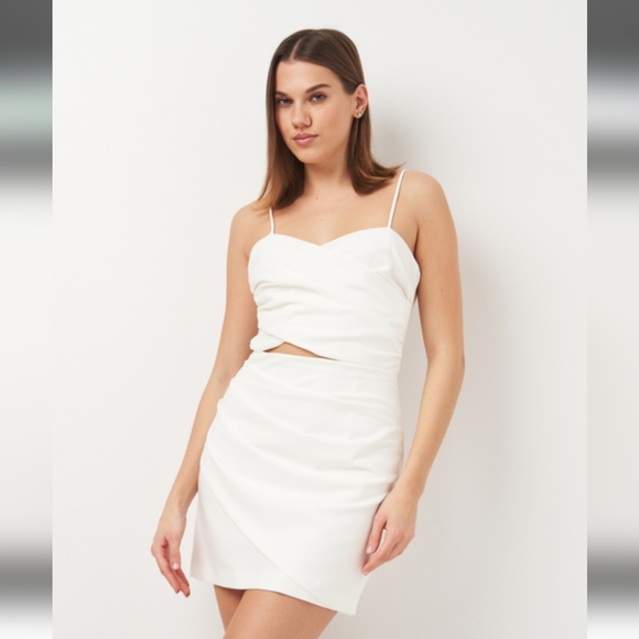 NWT Zara Draped Cut-Out Front Mini Dress, Size XS - Picture 2 of 11